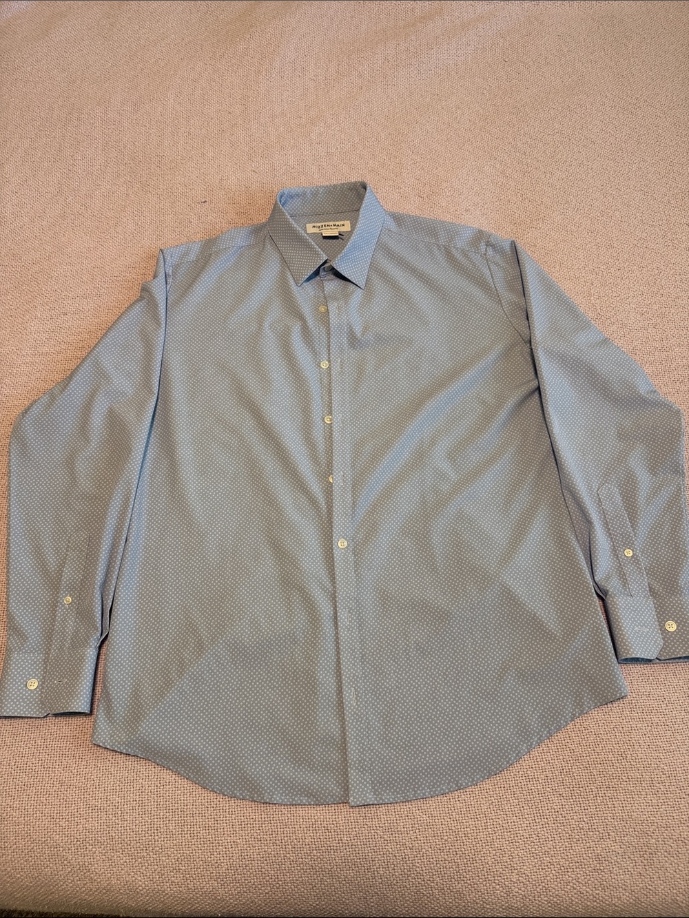 Mizzen+Main Light Blue Micro-Dot Dress Shirt